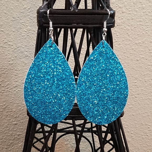Jewelry - Fine Glitter Faux Leather Earrings